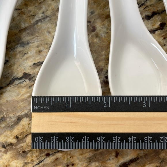 🌎 Lot of 10 Pier One  Ceramic Spoons for Soup Rice Appetizers Tasting Spoons - Picture 6 of 8